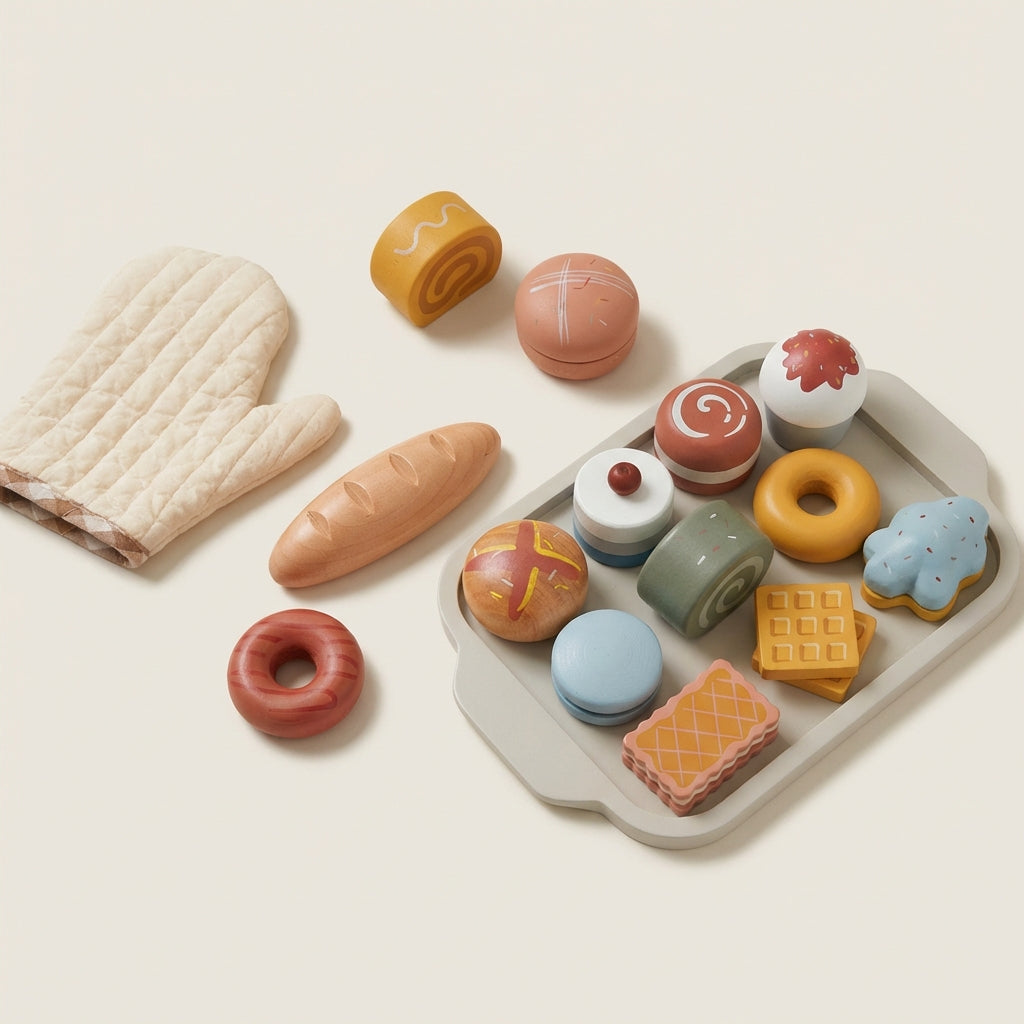 Wooden Play Kitchen Food