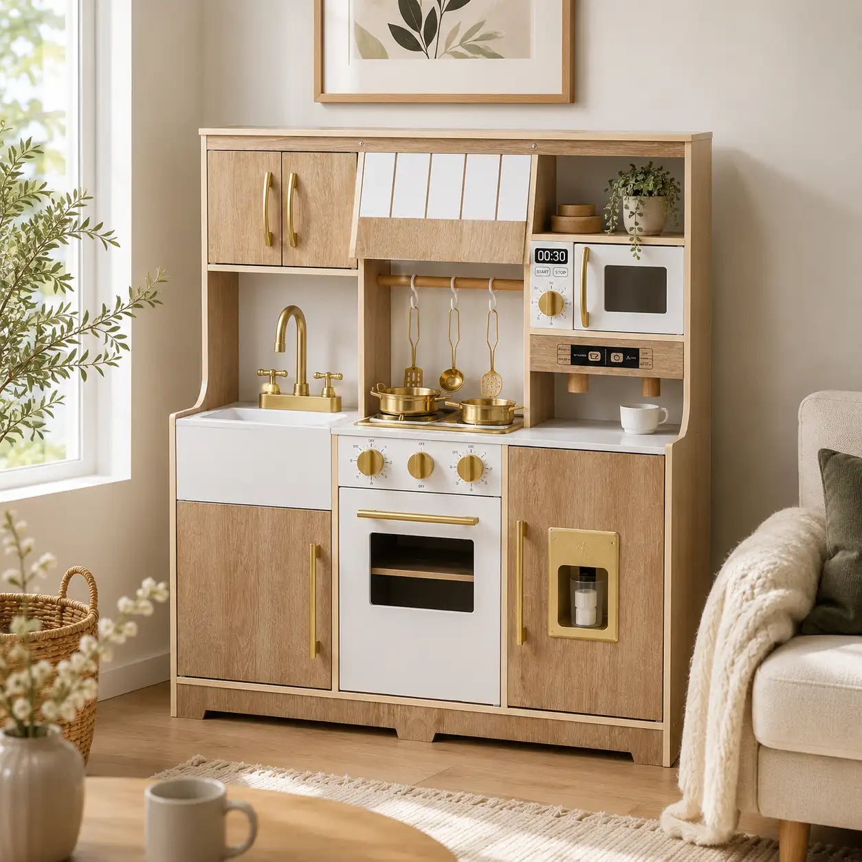 Spielküche aus Holz mit Lichtern & Geräuschen und Eiswürfelspender SproutHands™
