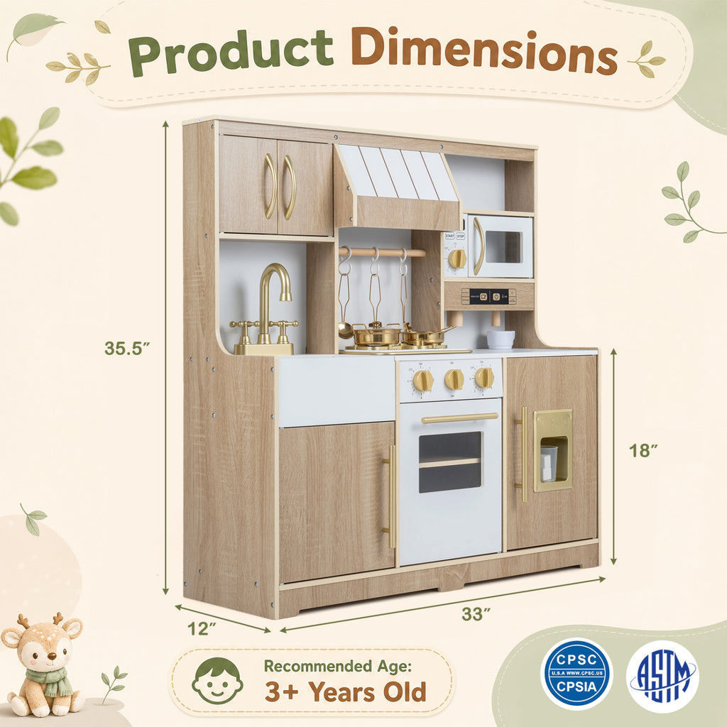 Spielküche aus Holz mit Lichtern & Geräuschen und Eiswürfelspender SproutHands™