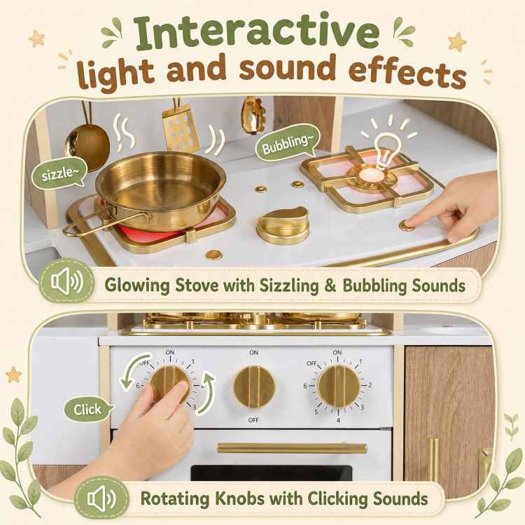 Spielküche aus Holz mit Lichtern & Geräuschen und Eiswürfelspender SproutHands™