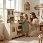 Kids Wooden Play Kitchen with Ice Maker & Dishwasher