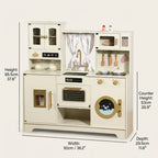 Kids Wooden Play Kitchen with Ice Maker & Dishwasher