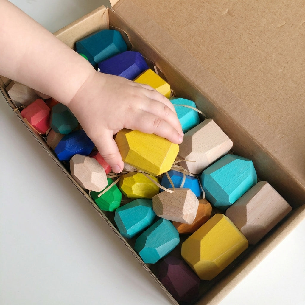 Wooden Stacking Rocks