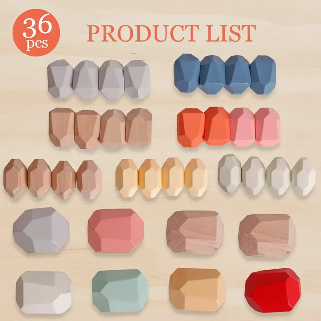 Wooden Stacking Rocks