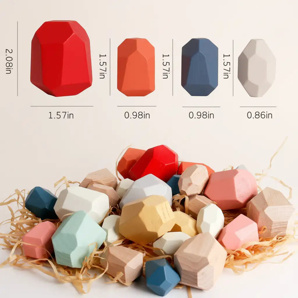 Wooden Stacking Rocks