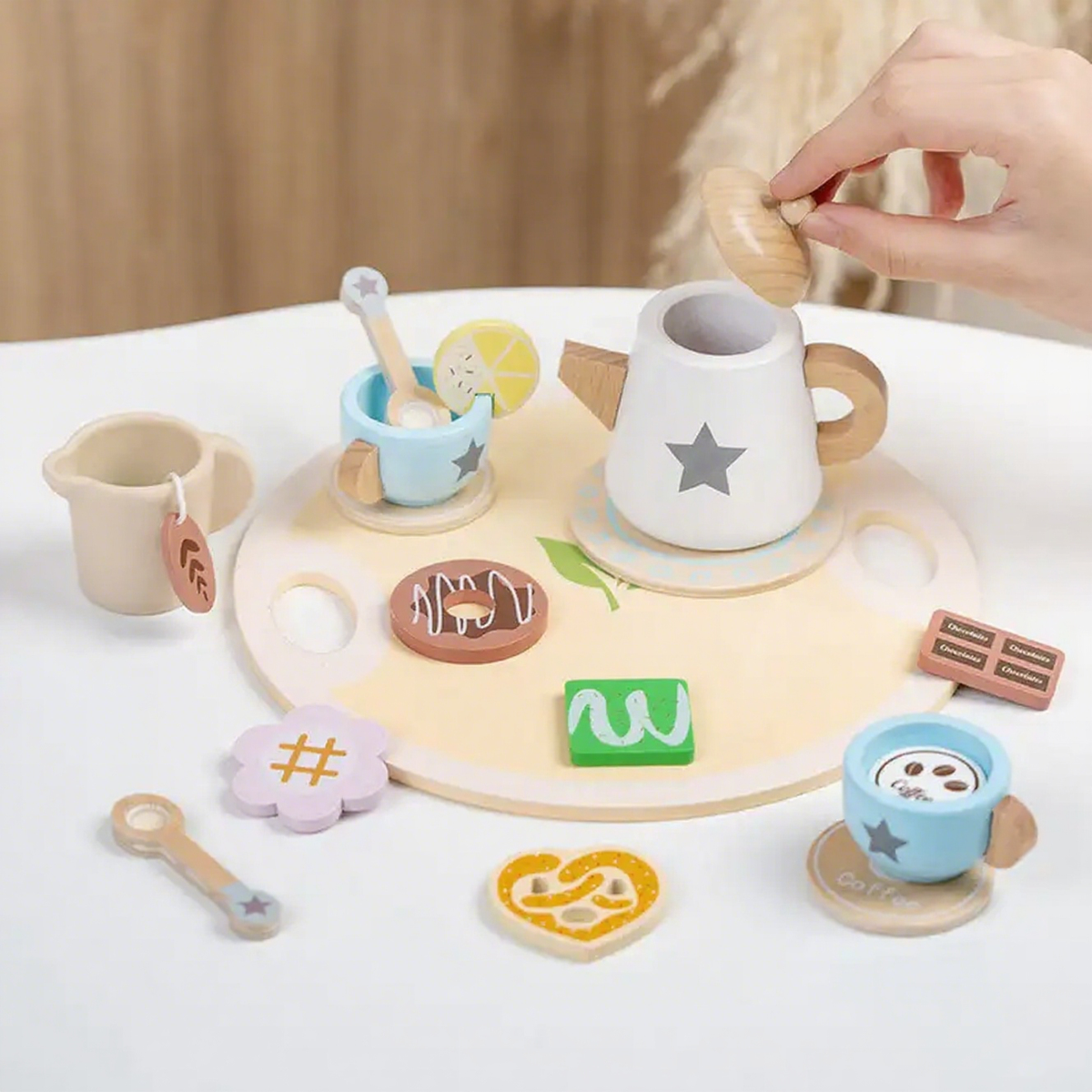 Wooden Afternoon Tea Set Toy for Kids - Lunamoa