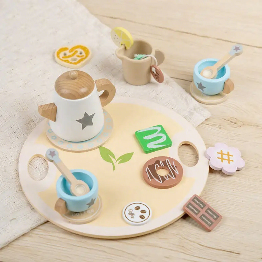 Wooden Afternoon Tea Set Toy for Kids - Lunamoa