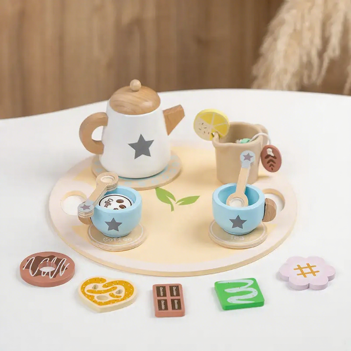 Wooden Afternoon Tea Set Toy for Kids - Lunamoa