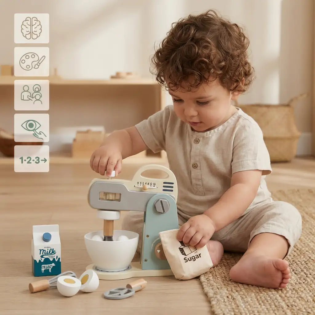 Wooden Toy Mixer