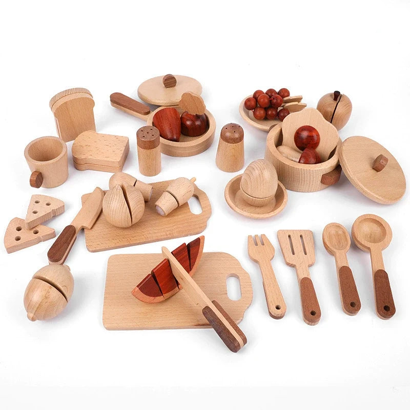 Wooden Kitchen Play Set for Toddlers - Lunamoa