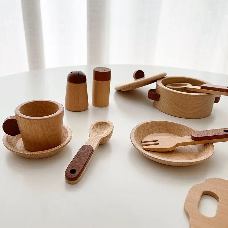 Wooden Kitchen Play Set for Toddlers - Lunamoa